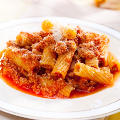 rigatoni with bolognese ragù